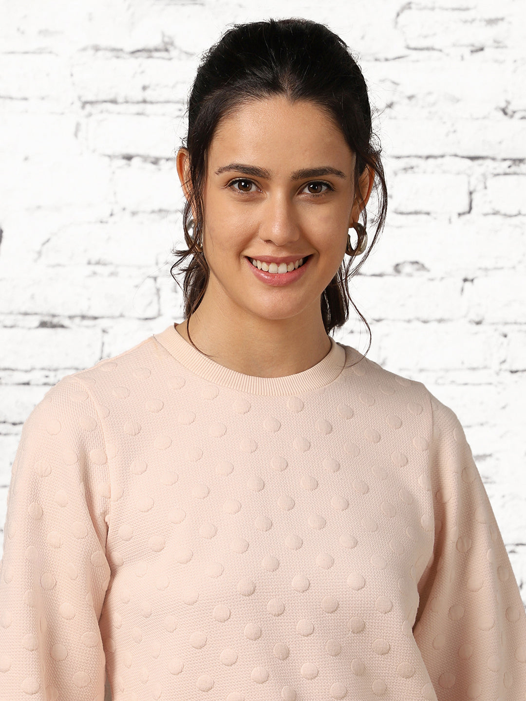 Bubble Knit Self Design Pullover