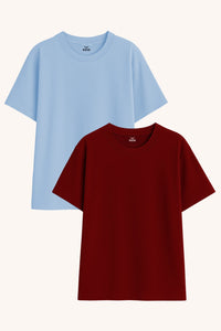 Powder Blue/Wine Red