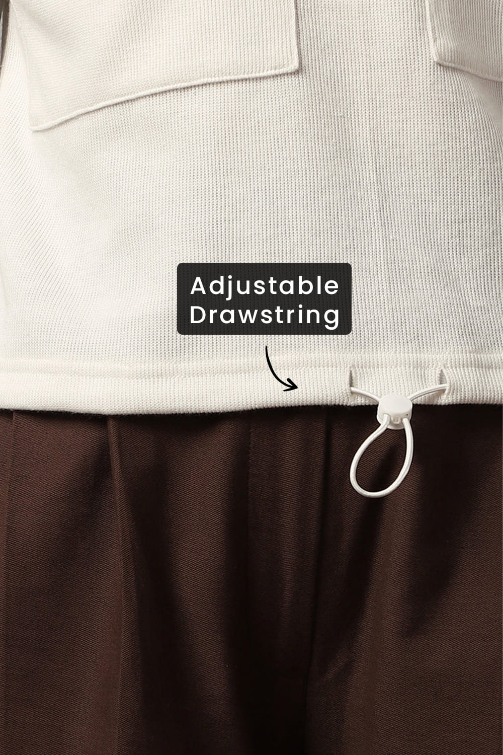 Oversized Flap Pocket Self Design Pullover