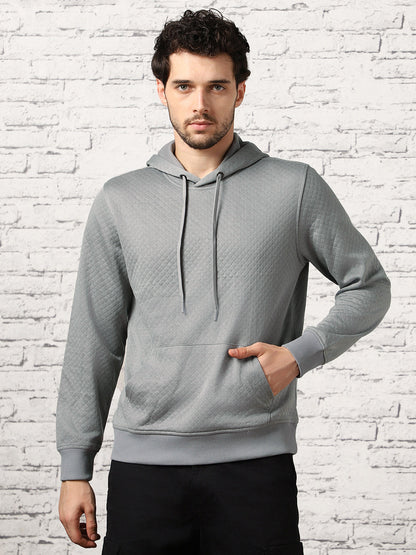 Cranberry Juice Checked Quilted Hoodie