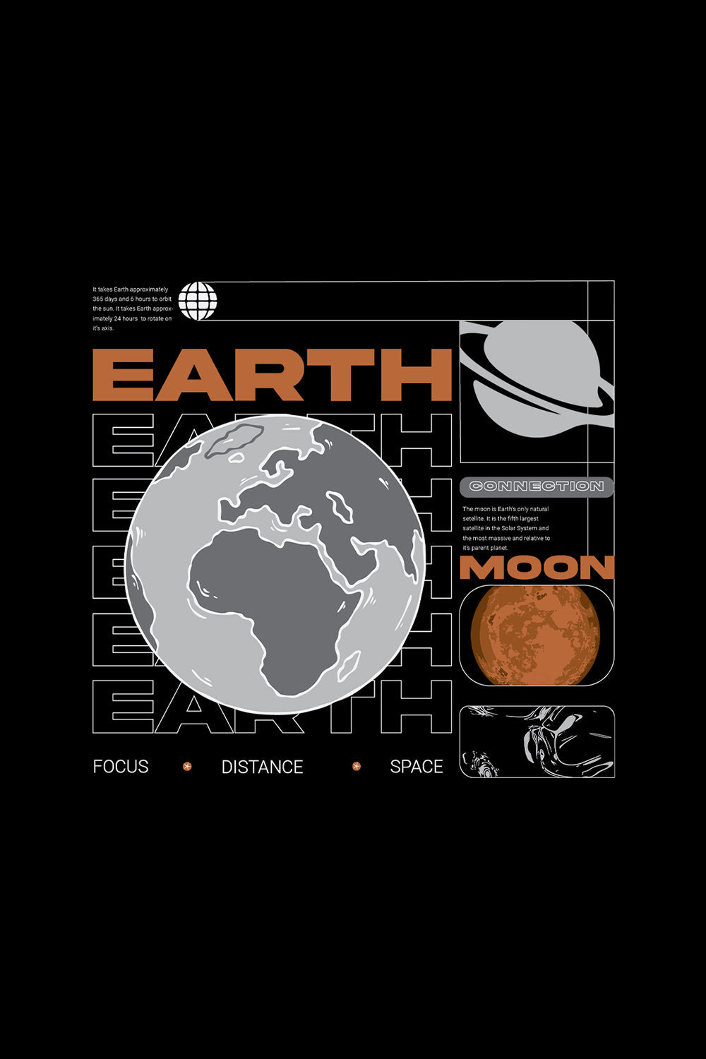 Earth and moon connection Oversized T-Shirt