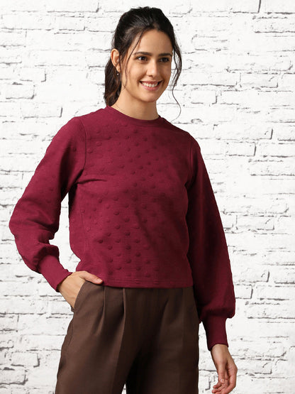 Bubble Knit Self Design Pullover