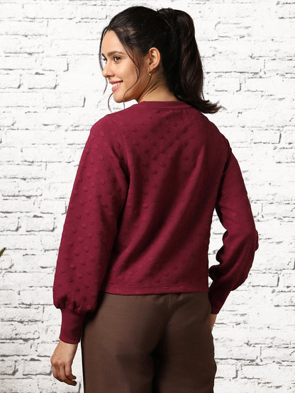 Bubble Knit Self Design Pullover