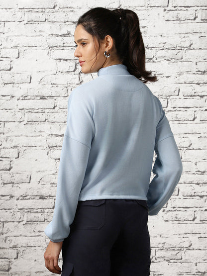Oversized Flap Pocket Self Design Pullover