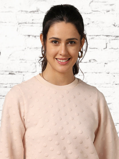 Bubble Knit Self Design Pullover