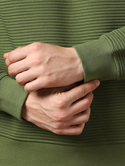 Avocado Striped Quilted Zip-Up Sweatshirt