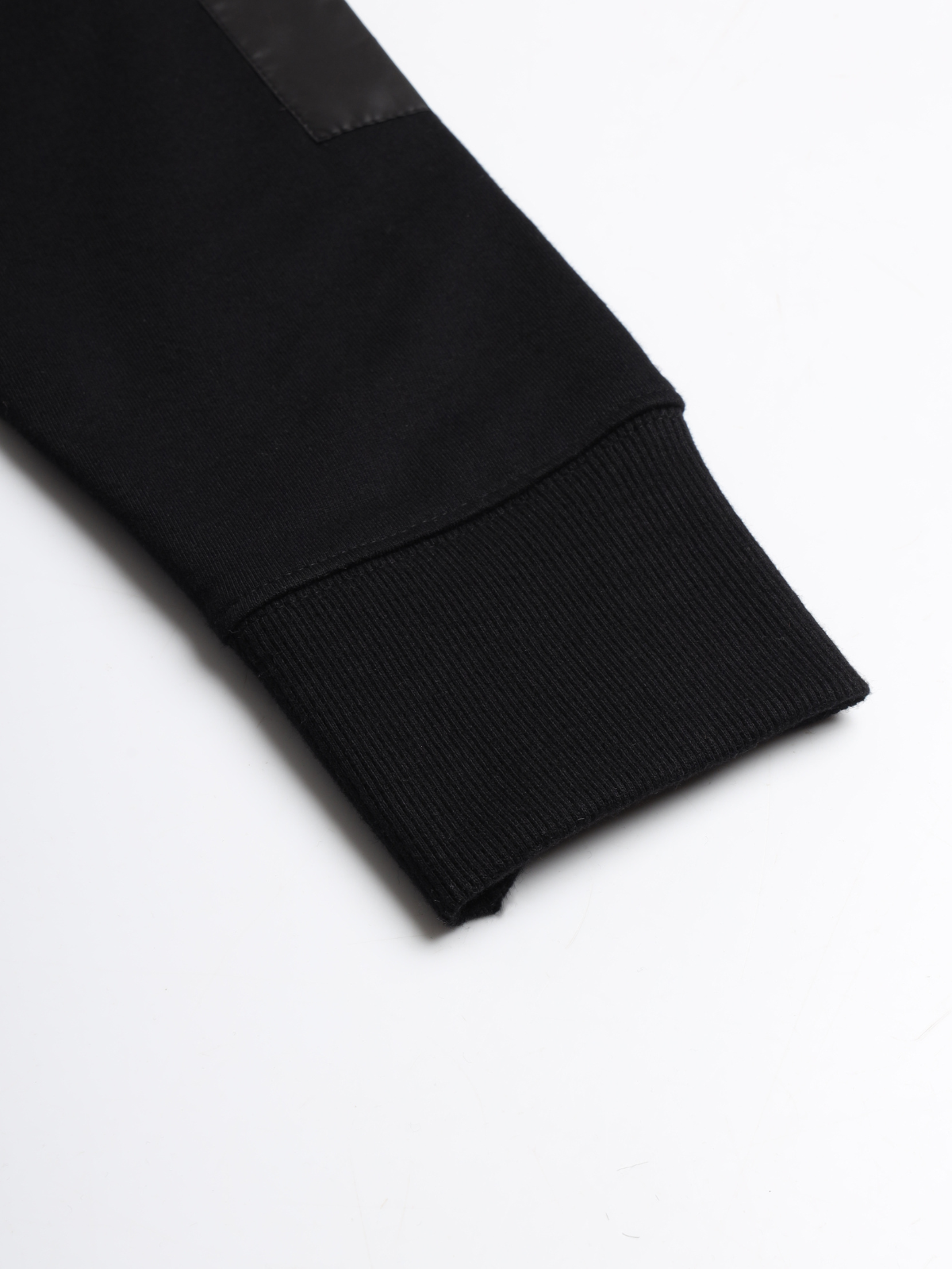 Black Cut & Sew Panel Hoodie