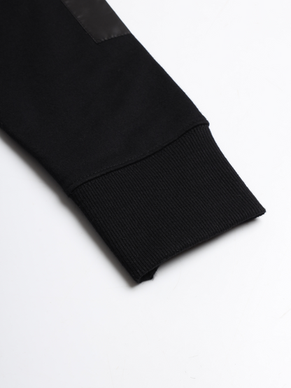 Black Cut & Sew Panel Hoodie