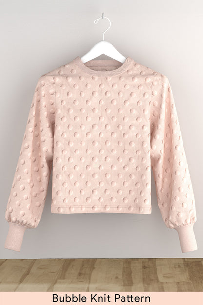 Women Bubble Knit Self Design Pullover